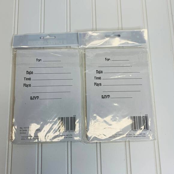 5th Birthday Invitations x 16 NIP Smiley face Party Hat Yellow - Picture 2 of 3